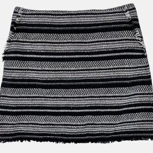 LOFT Striped Black & White Skirt